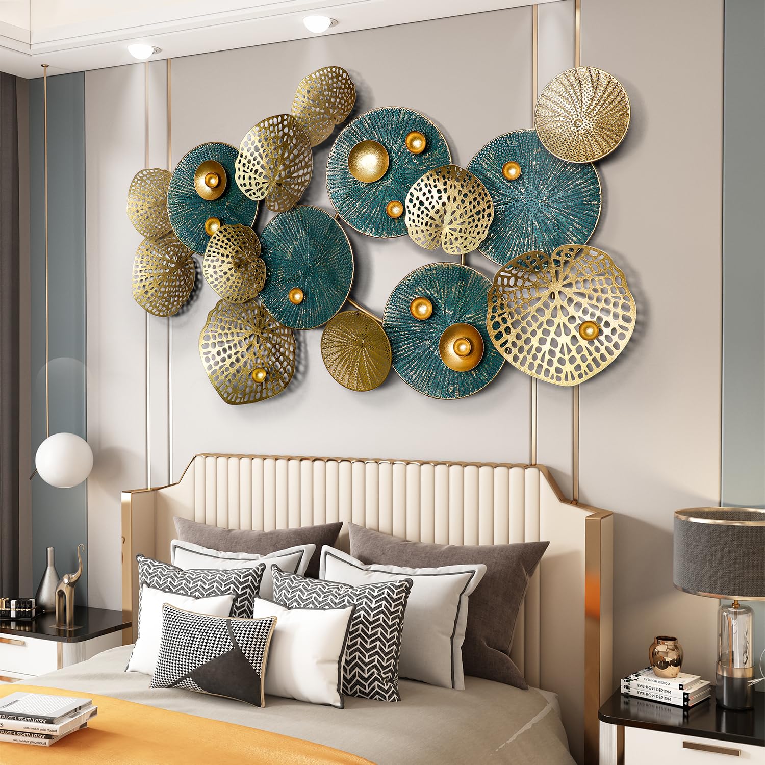 Metal Wall Art for Living Room,Large Metal Wall Decor,Modern Luxury Wall Sculpture