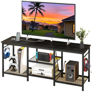 TV Stand Entertainment Center for 55 Inch TVs, with Charging Station and Lights