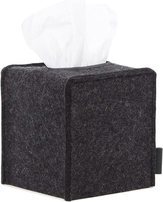 Small Tissue Box Cover - Merino Wool Felt - Fits Standard Square Tissue Boxes - Vegetable