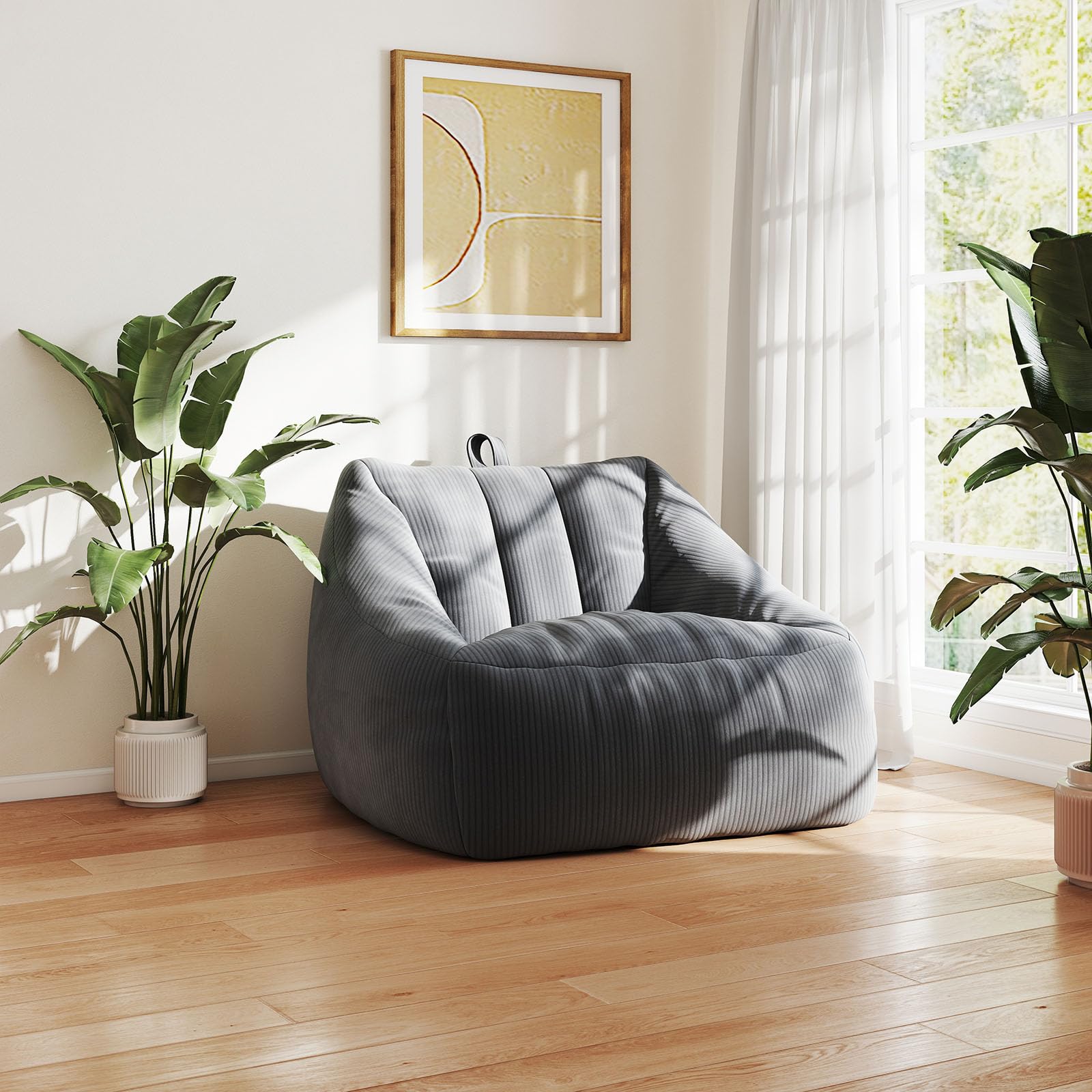 Bean Bags Chairs for Adults, Large Comfy Corduroy Beanbag Couch