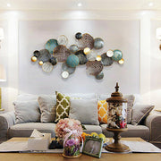 Large Metal Wall Decor, Boho Lotus Leaf Metal Wall Decoration, 3D Stacked Flower Wall Art