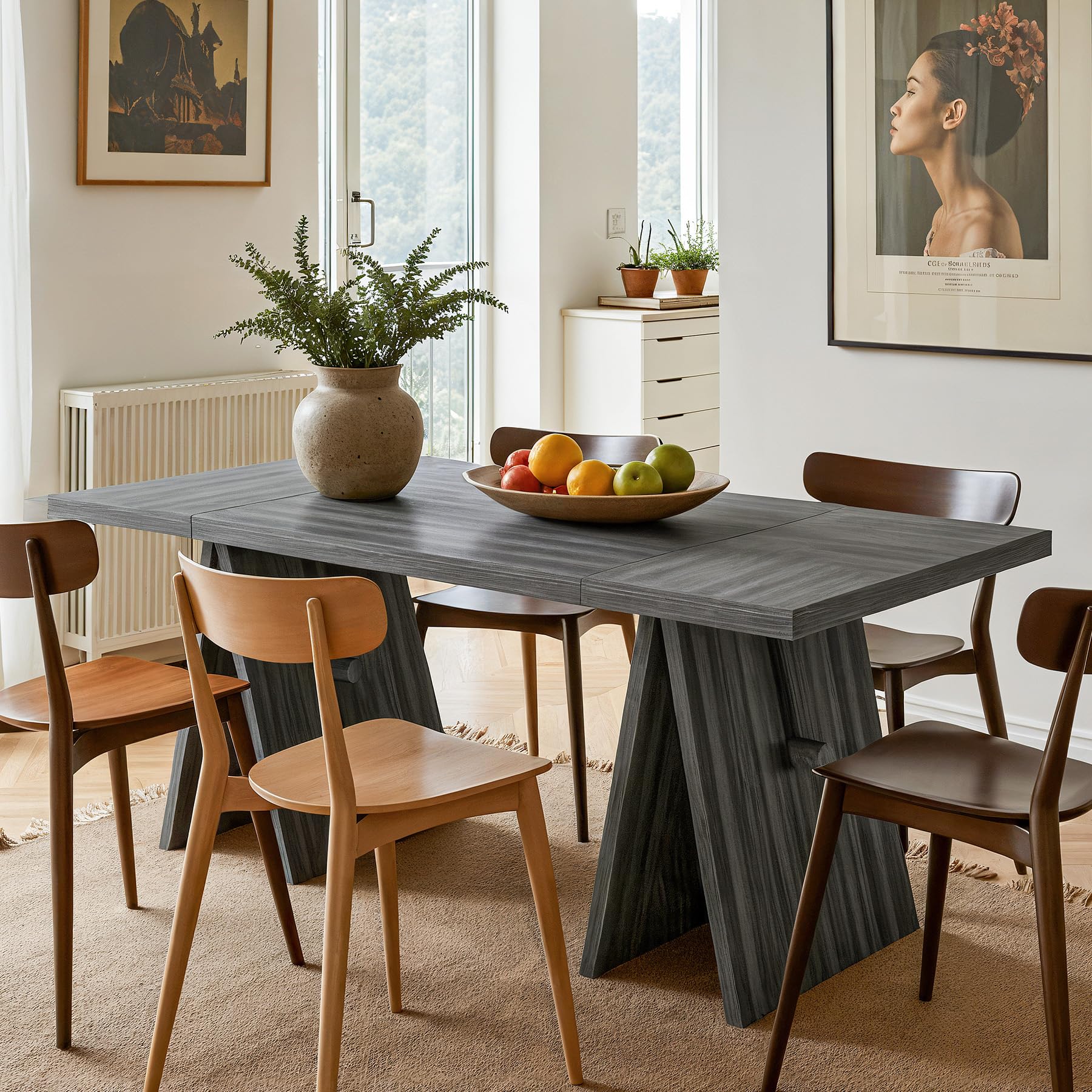 V777VE703-6 6 Piece Dining Set Contains a Rectangle Dining Room Table