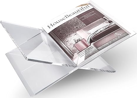 Clear Acrylic Book Stands - Cross Frame Acrylic Book Holder, Open Bookstand