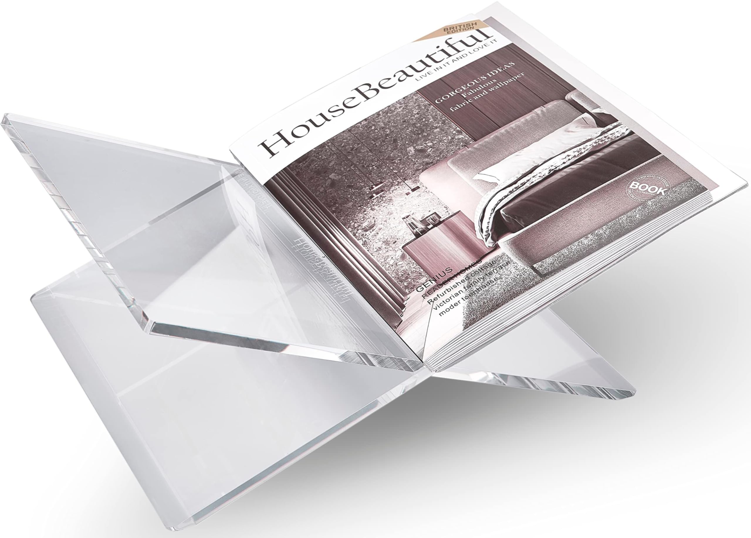 Clear Acrylic Book Stands - Cross Frame Acrylic Book Holder, Open Bookstand