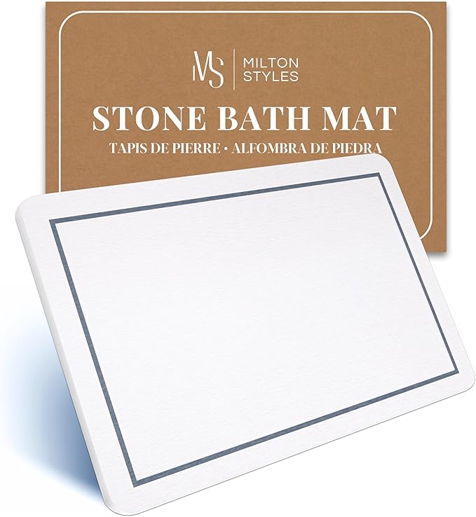 Stone Bath Mat Large, 32" x 20" – Super Absorbent Stone Bath Mats for Bathroom