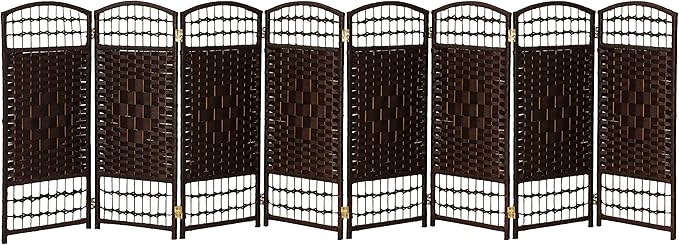 3 ft. Short Fiber Weave Folding Screen - Natural - 8 Panels