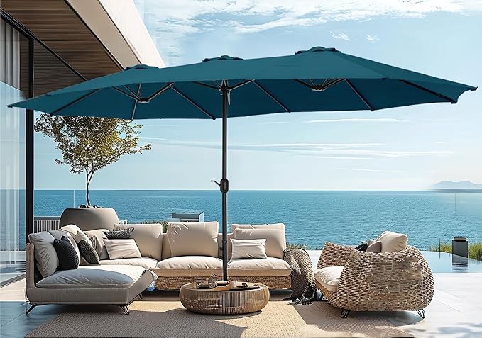15ft Large Patio Umbrellas with Base Included