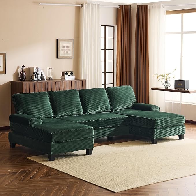 Chenille U-Shaped Sectional Couches for Living Room