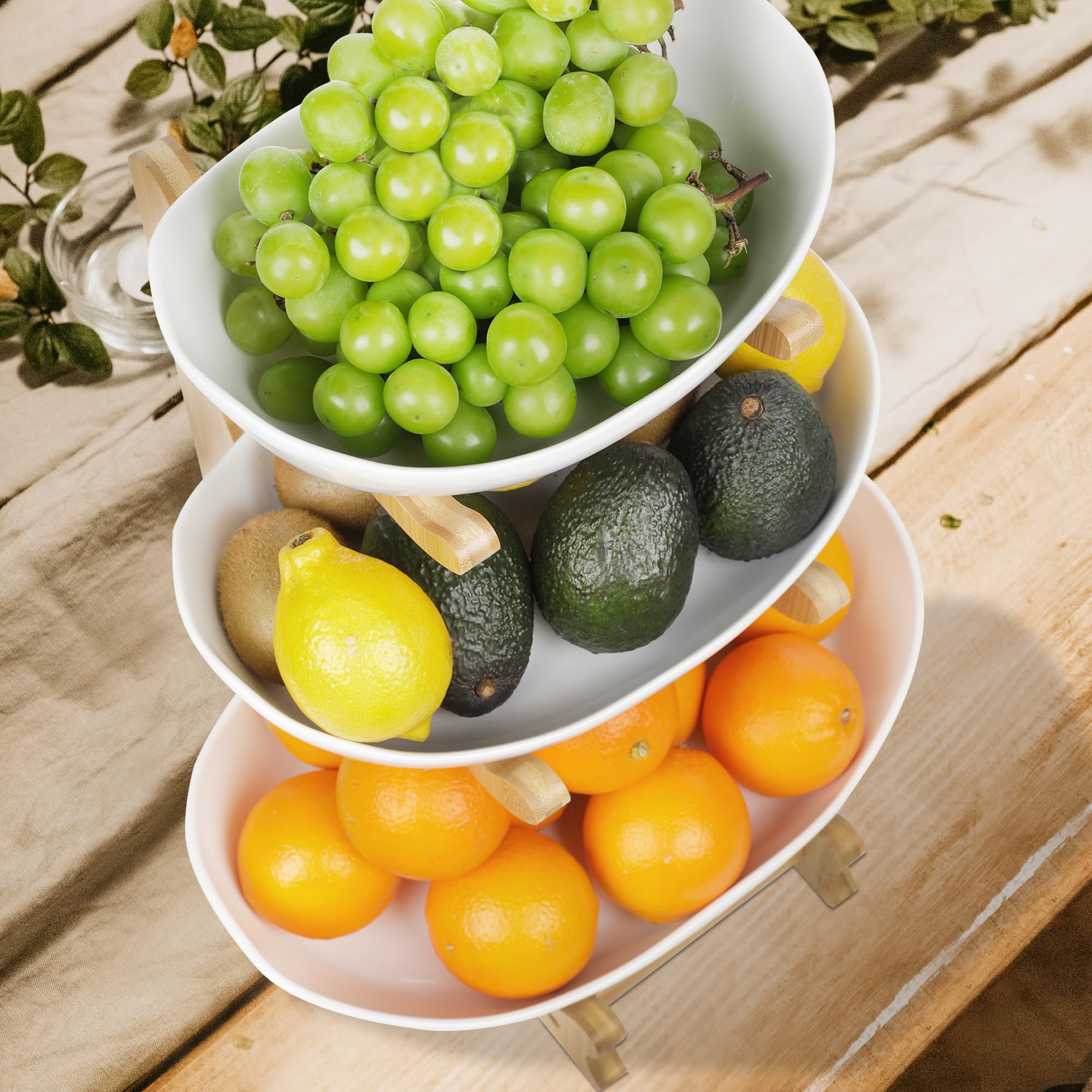 3 Tier Fruit Bowl for Kitchen Counter (PLUS edition) / Ceramic Serving Bowls