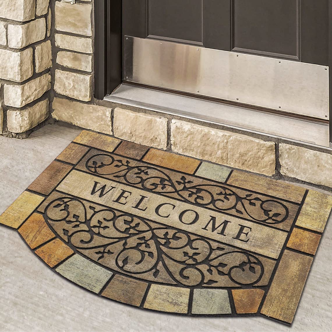 Durable Welcome Door Mats, 24"x36" Heavy-Duty Large Outdoor Mat for Front Door