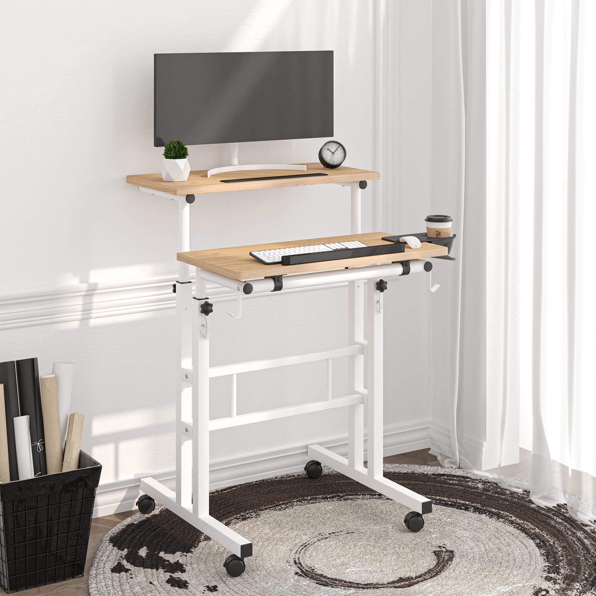 Height Adjustable Electric Standing Desk, 55 inch Computer Table