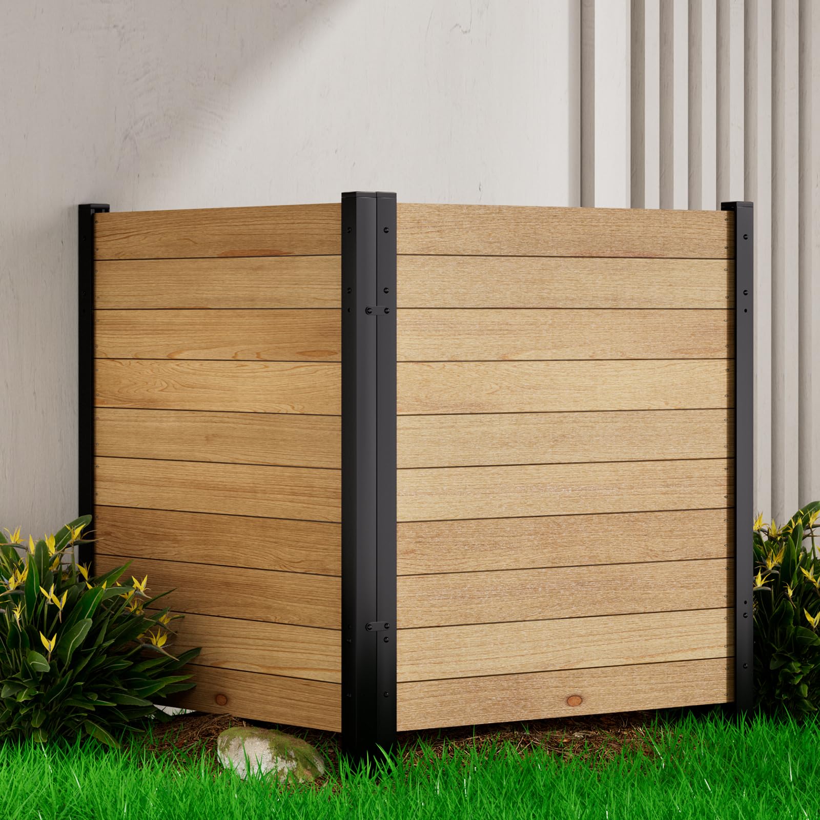 Air Conditioner Fence 2 Panel 42'H ×38'W Wood Outdoor Privacy Wall