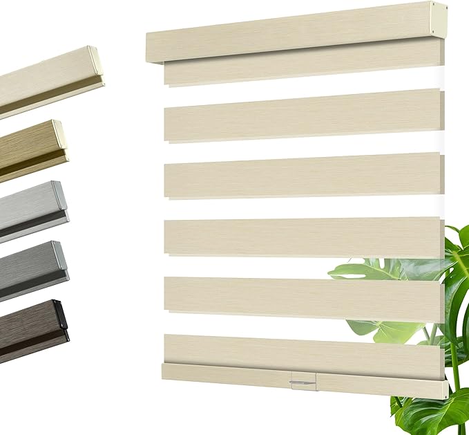 Cordless Zebra Blinds for Windows,Light Control,Blackout Interior Blinds