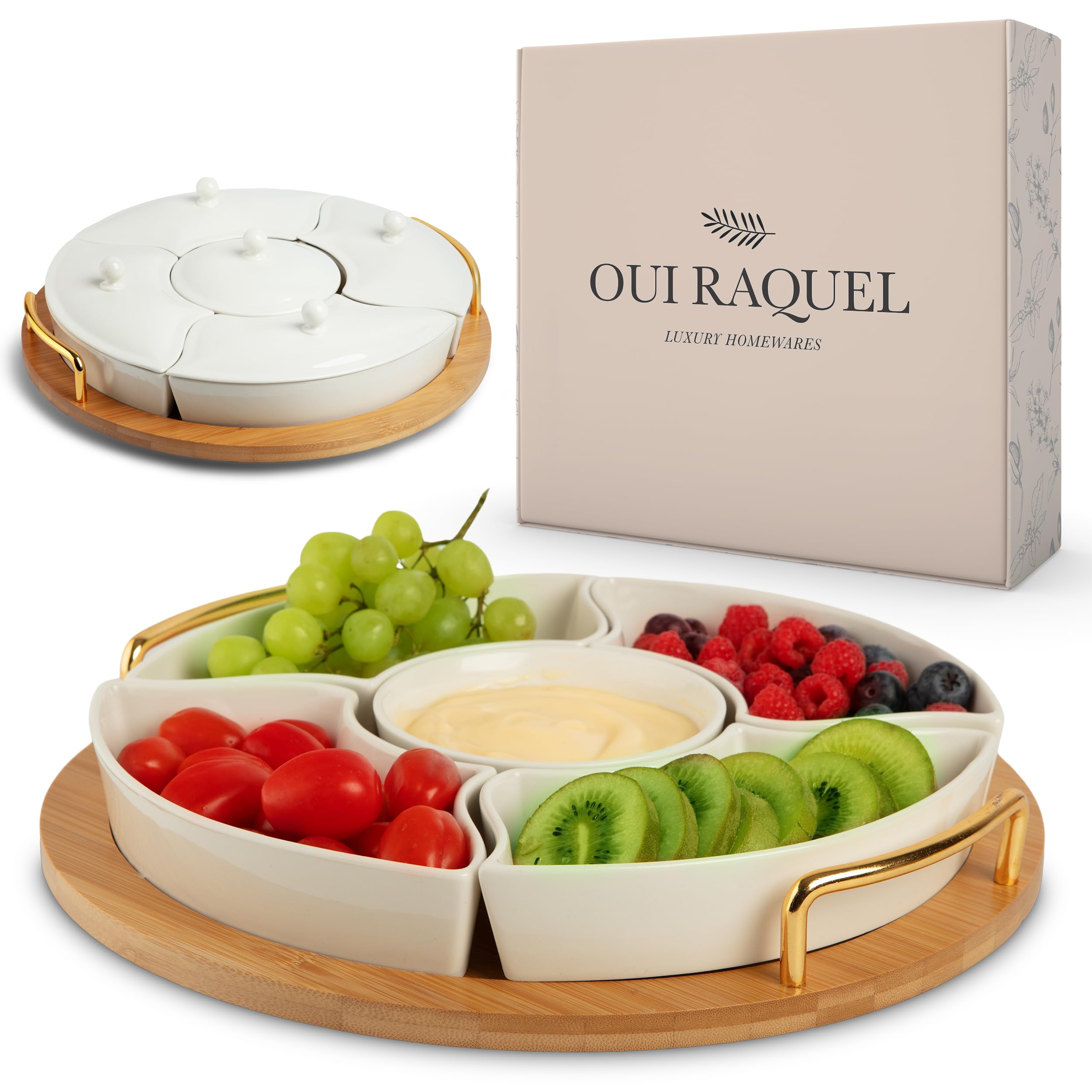 Chip and Dip Serving Set, 13.5" Serving Platters and Trays, Appetizer Serving Tray