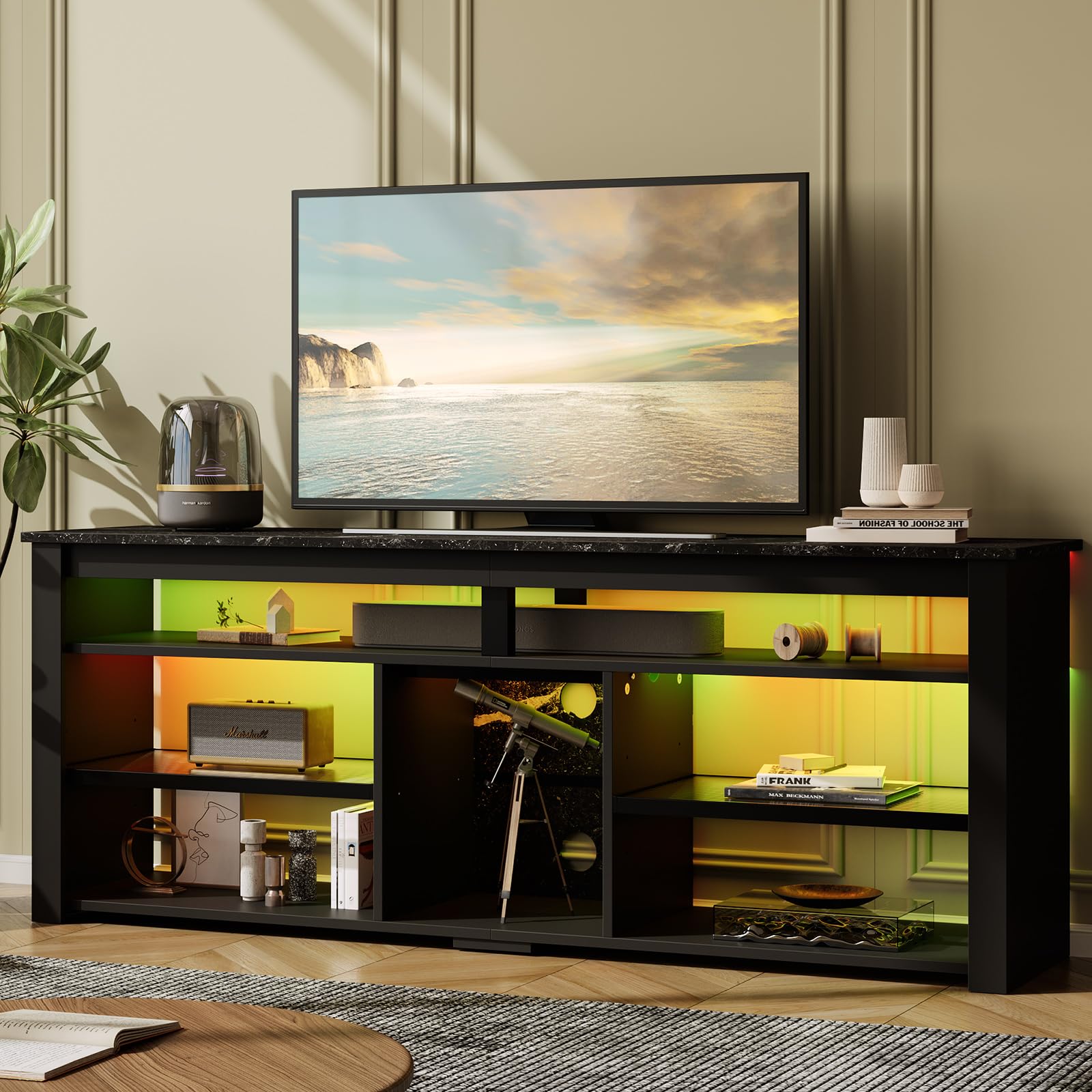 TV Stand for 70 inch TV, Tall Entertainment Center,Living room