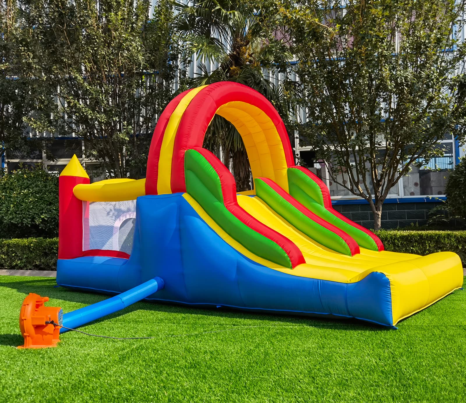 16x7.2FT Inflatable Bounce House with 2 Racing Slides & Large Climbing Wall