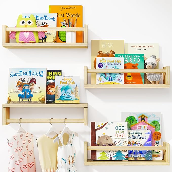 Nursery Book Shelves, 16.5 Inch Floating Nursery Bookshelves