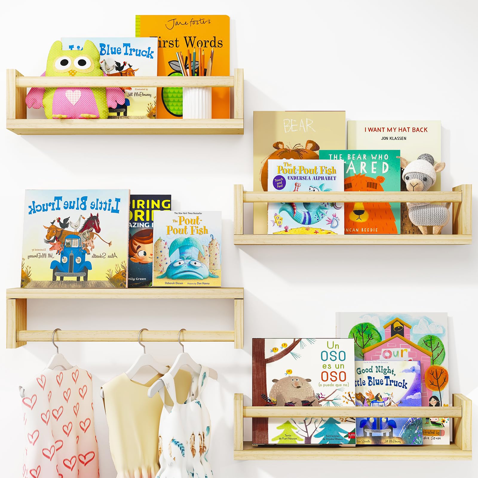 Nursery Book Shelves, 16.5 Inch Floating Nursery Bookshelves