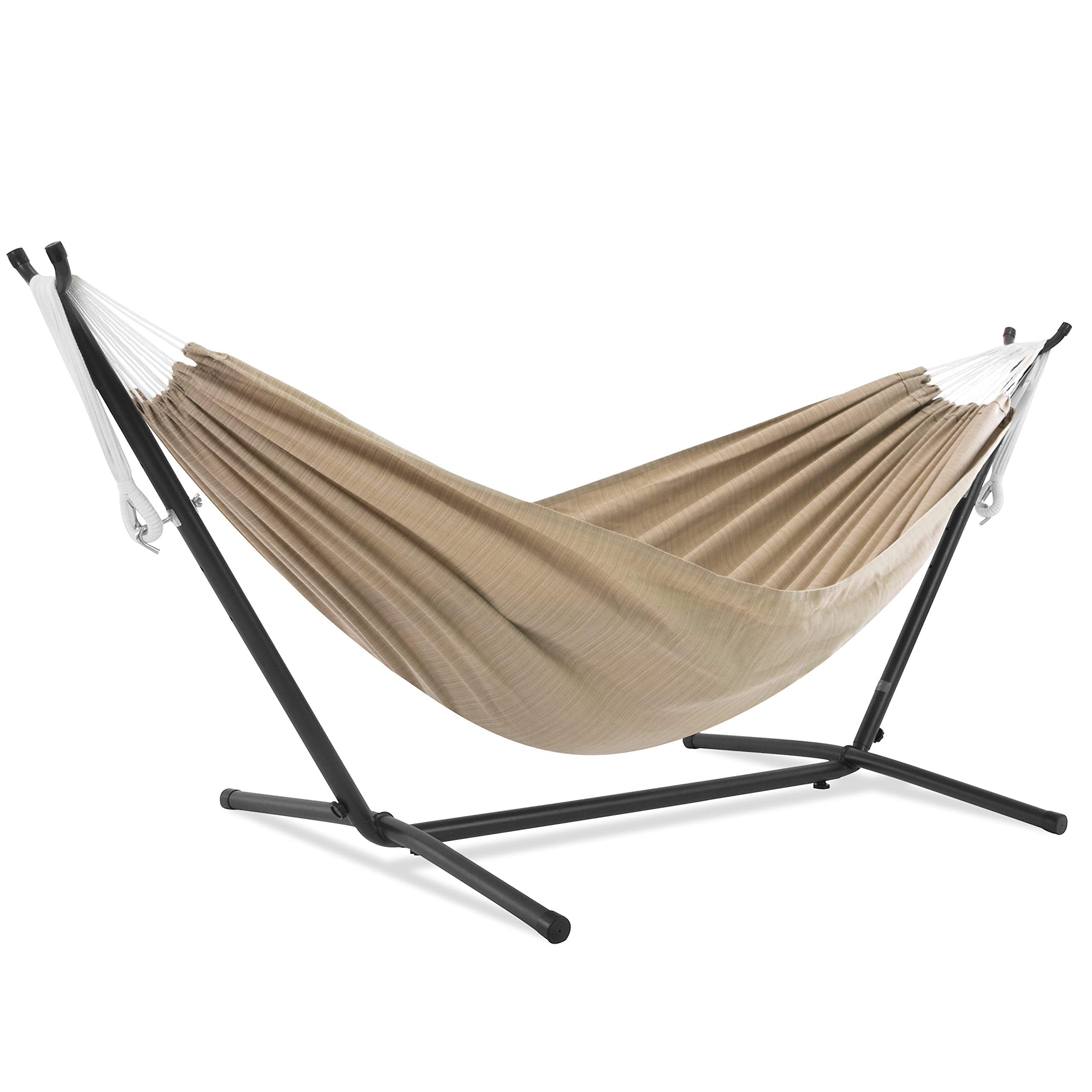 Hammock with Space Saving Steel Stand, Sand
