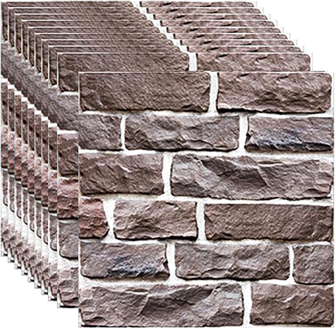 3D Wall Panels Peel and Stick 3D Brick Wallpaper Peel and Stick Interior Décor,10 Pack