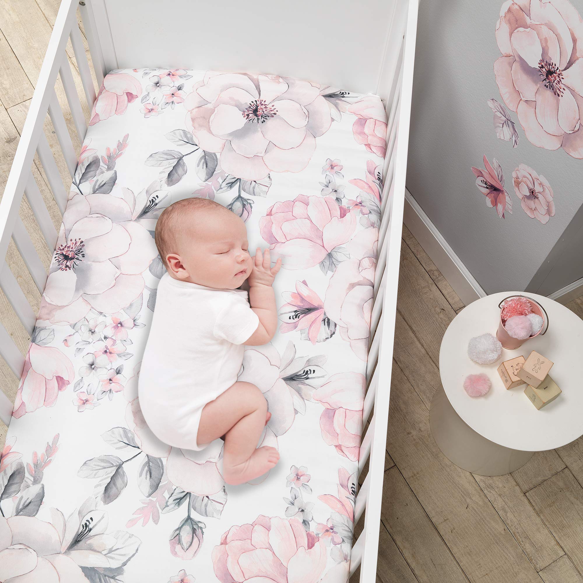 Signature Botanical Baby Watercolor Floral 4-Piece Baby Bedding