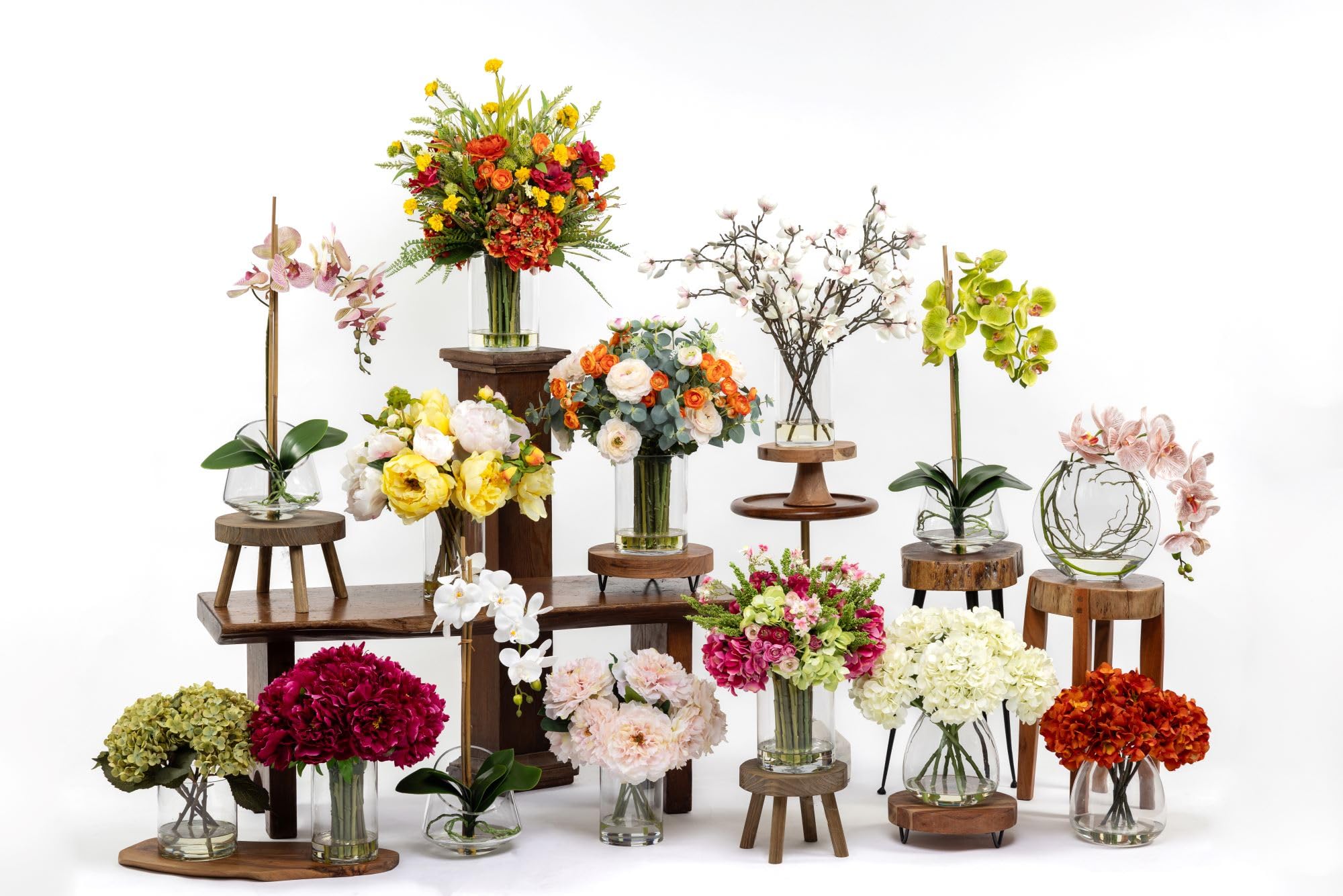 Faux Floral Arrangement, Large-Size Premium Artificial Indoor Flower Display