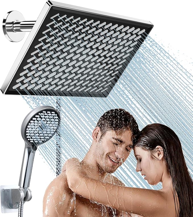 11.8 Inch Rain Shower Head with Handheld - Adjustable Dual Shower Heads