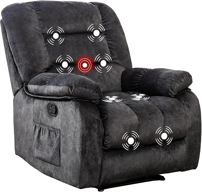 Manual Recliner Chair with Massage & Heating