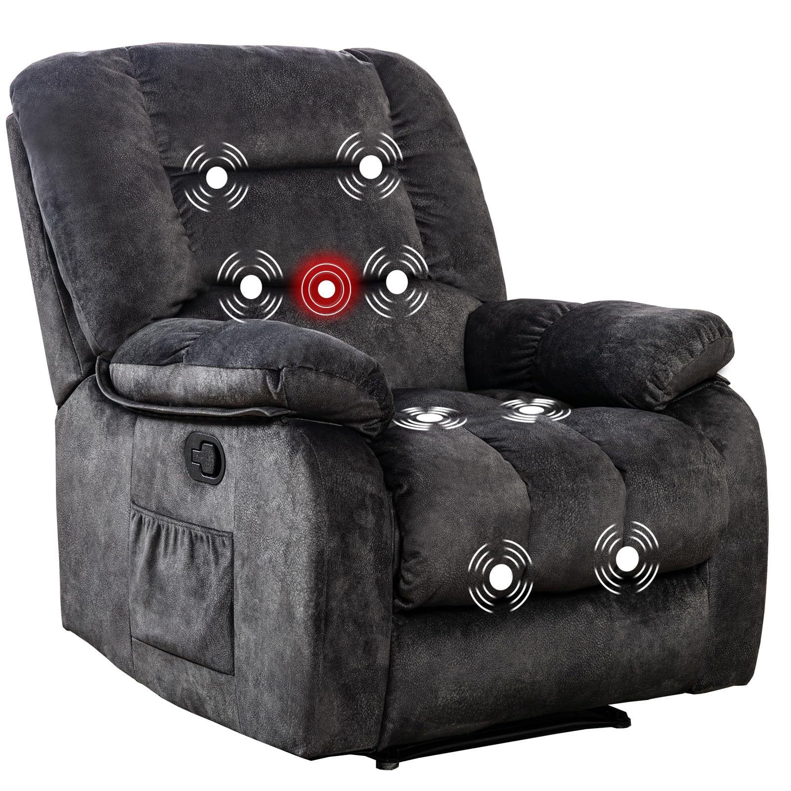 Manual Recliner Chair with Massage & Heating