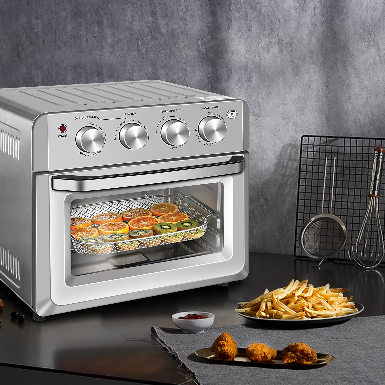 7 in 1 Convection Air Toaster Oven, 1550W 19 QT Countertop Oven Toast Cooker