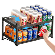 Expandable 56 Can Organizer for Pantry, Adjustable Kitchen Cabinet Shelf