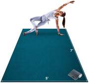 Premium Large Yoga Mat – 7' x 5' x 8mm Extra Thick & Ultra Comfortable, Non-Slip