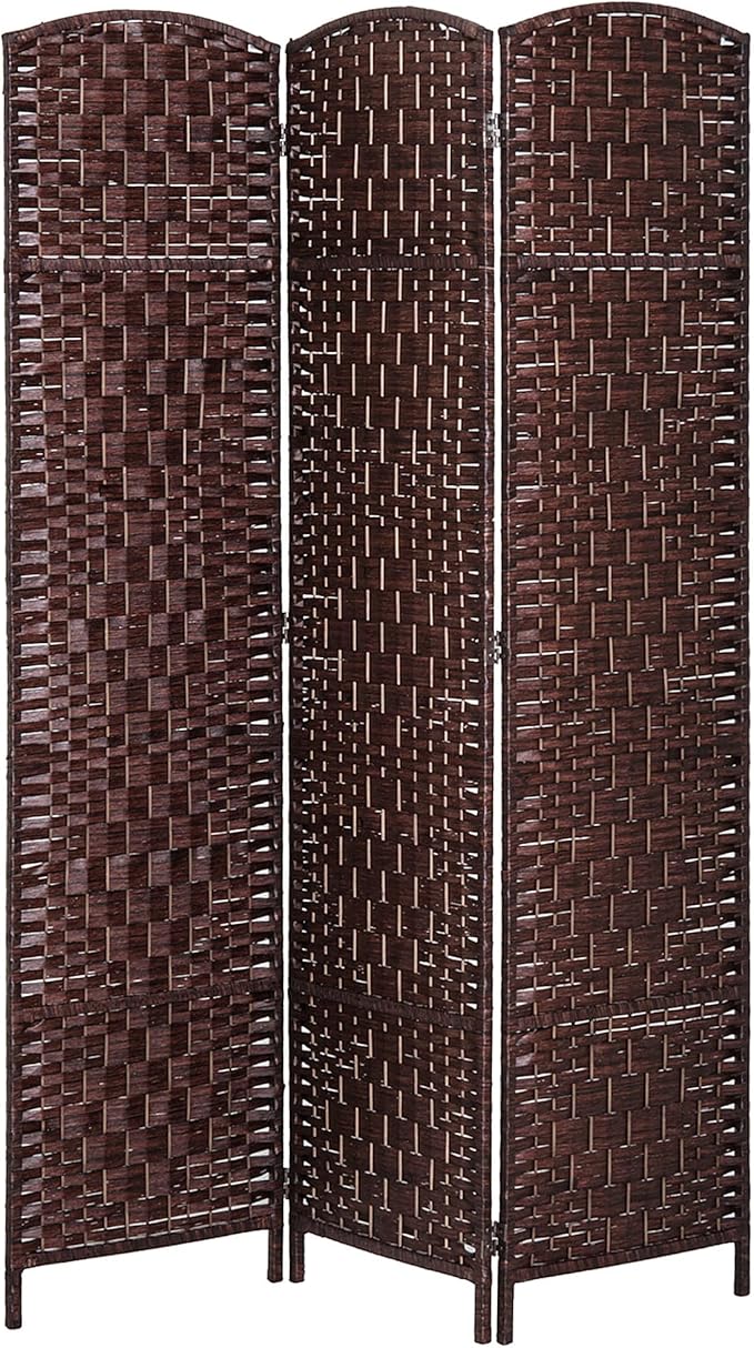 Room Divider 6 Panels Folding Privacy Screen 6FT Tall Portable Wicker Weave