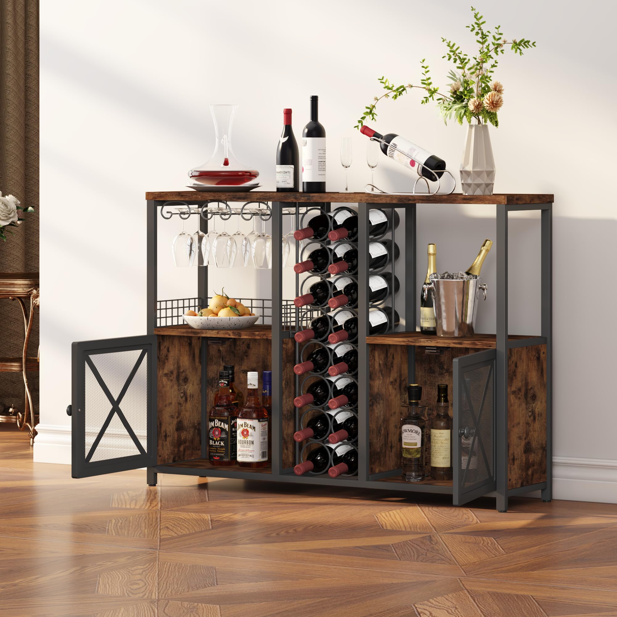 Mini Bars for Home, Wooden Coffee Bar Cabinet