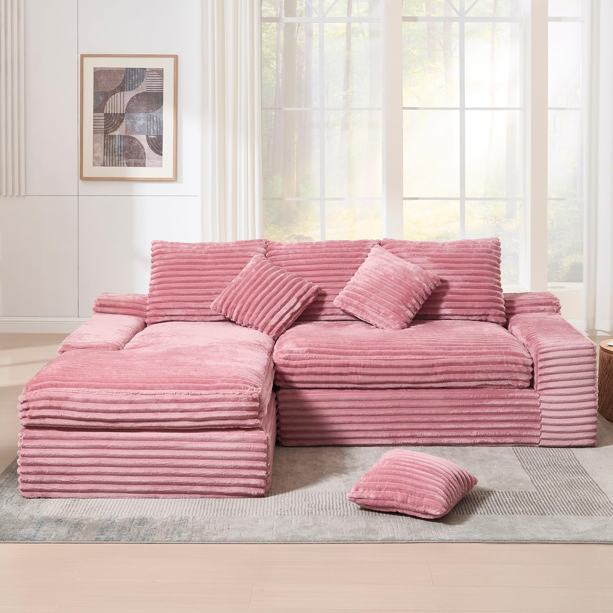 99" Cloud Modular Sectional Couch,L-Shape Sofa Couch with Deep Seat