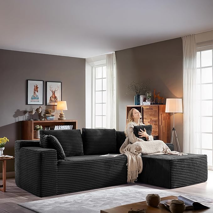 104''Sectional Cloud Couch with L Shaped Chaise