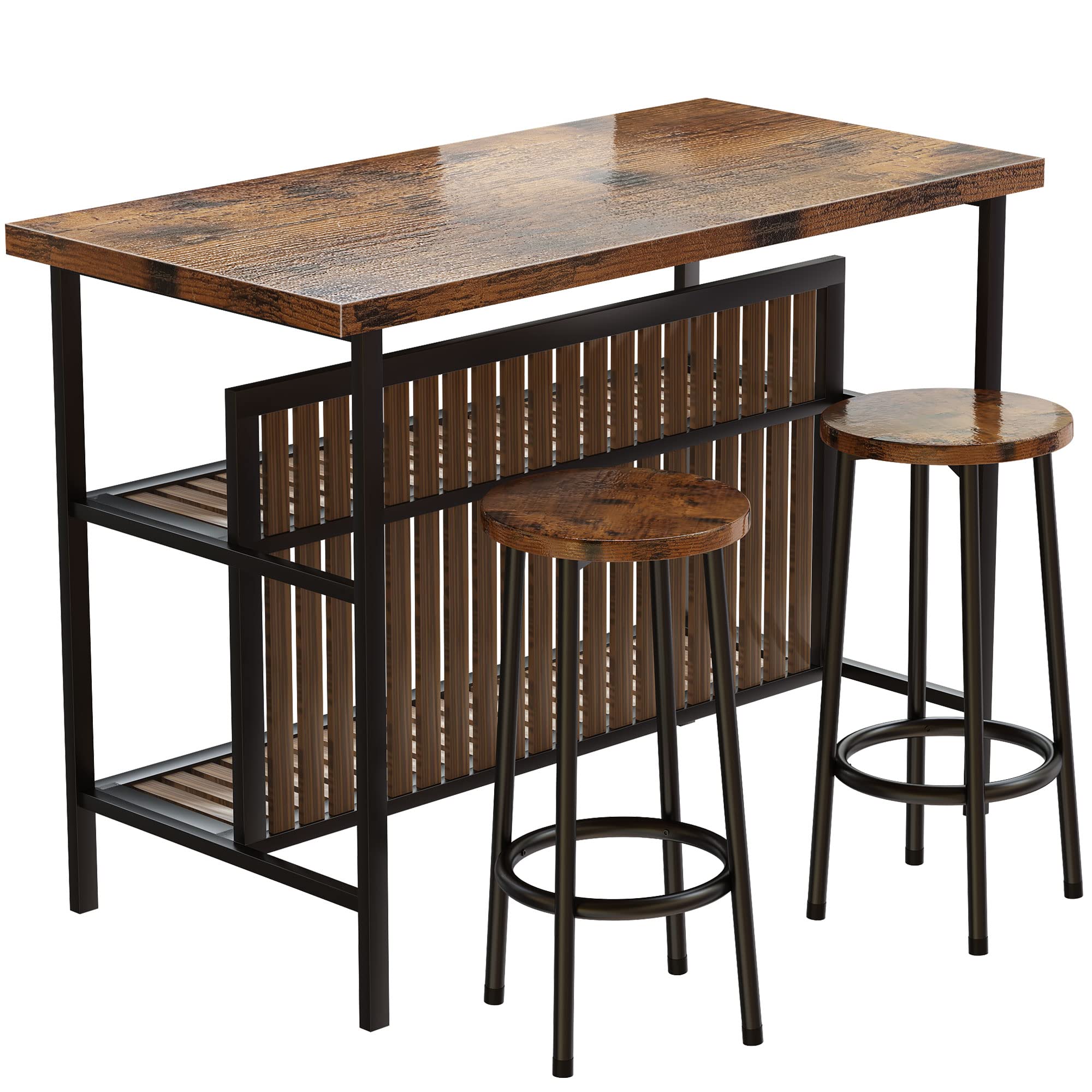 Grant Park Trestle Table for Dining Room with Self Storing Leaf