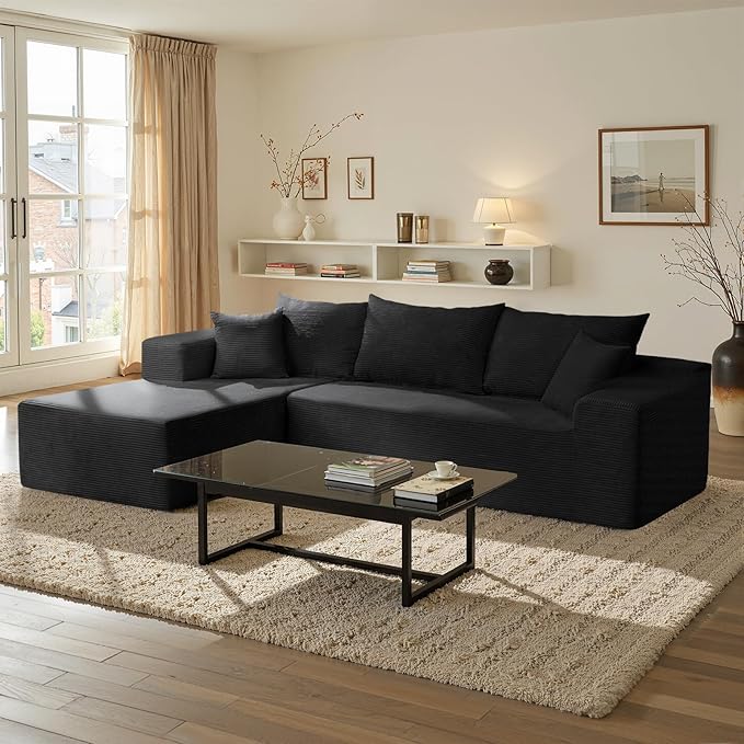 Cloud Sectional Couch with L-Shape Chaise,Modern Modular Sofa with Deep Seat