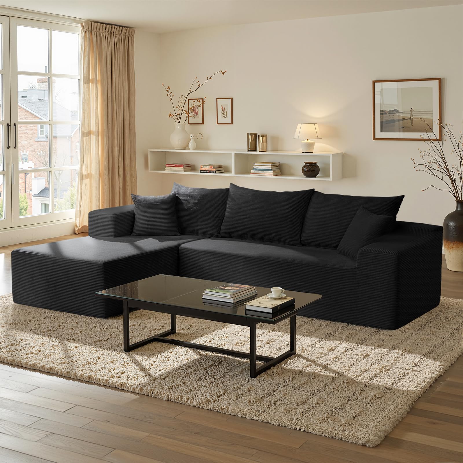 Cloud Sectional Couch with L-Shape Chaise,Modern Modular Sofa with Deep Seat