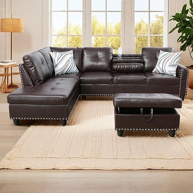 L Shaped Sectional Couches, Modern Convertible Lounge Sofa