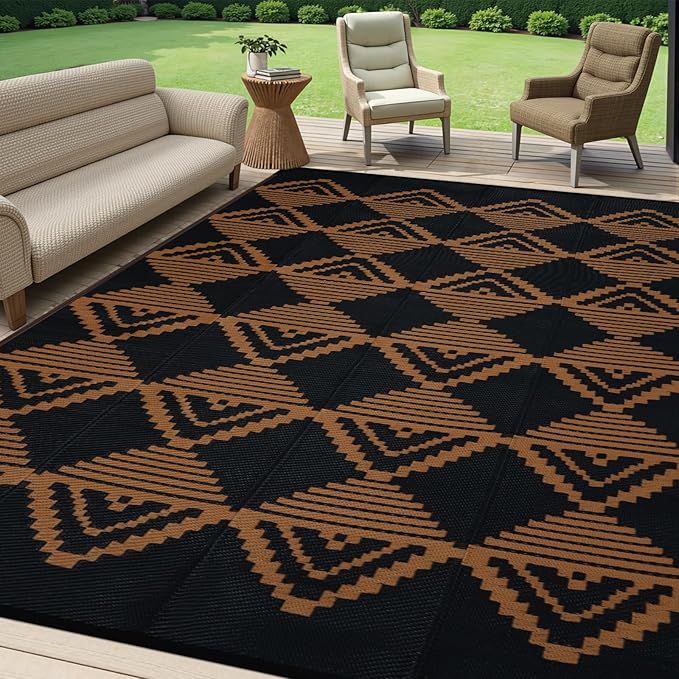 Anidaroel 8x10ft Camping Rug for Outside RV