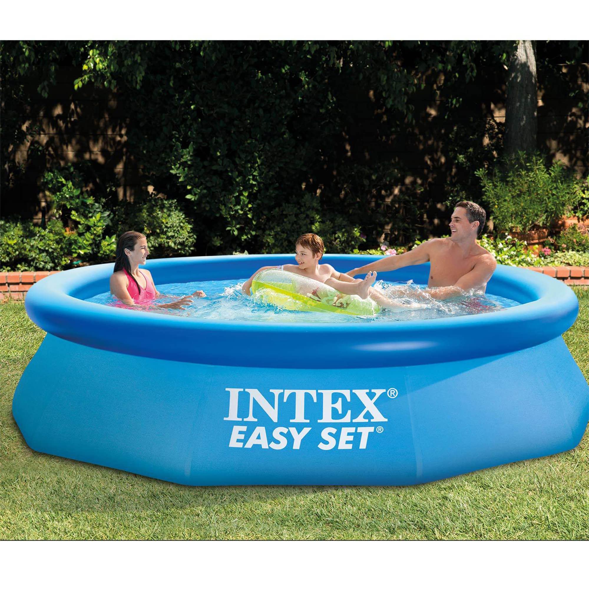 10ft x 30in Easy Set Above Ground Inflatable Family Swimming Pool & Pump
