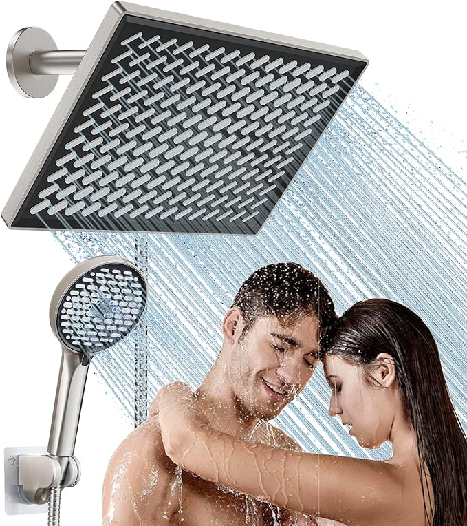 11.8 Inch Rain Shower Head with Handheld - Adjustable Dual Shower Heads