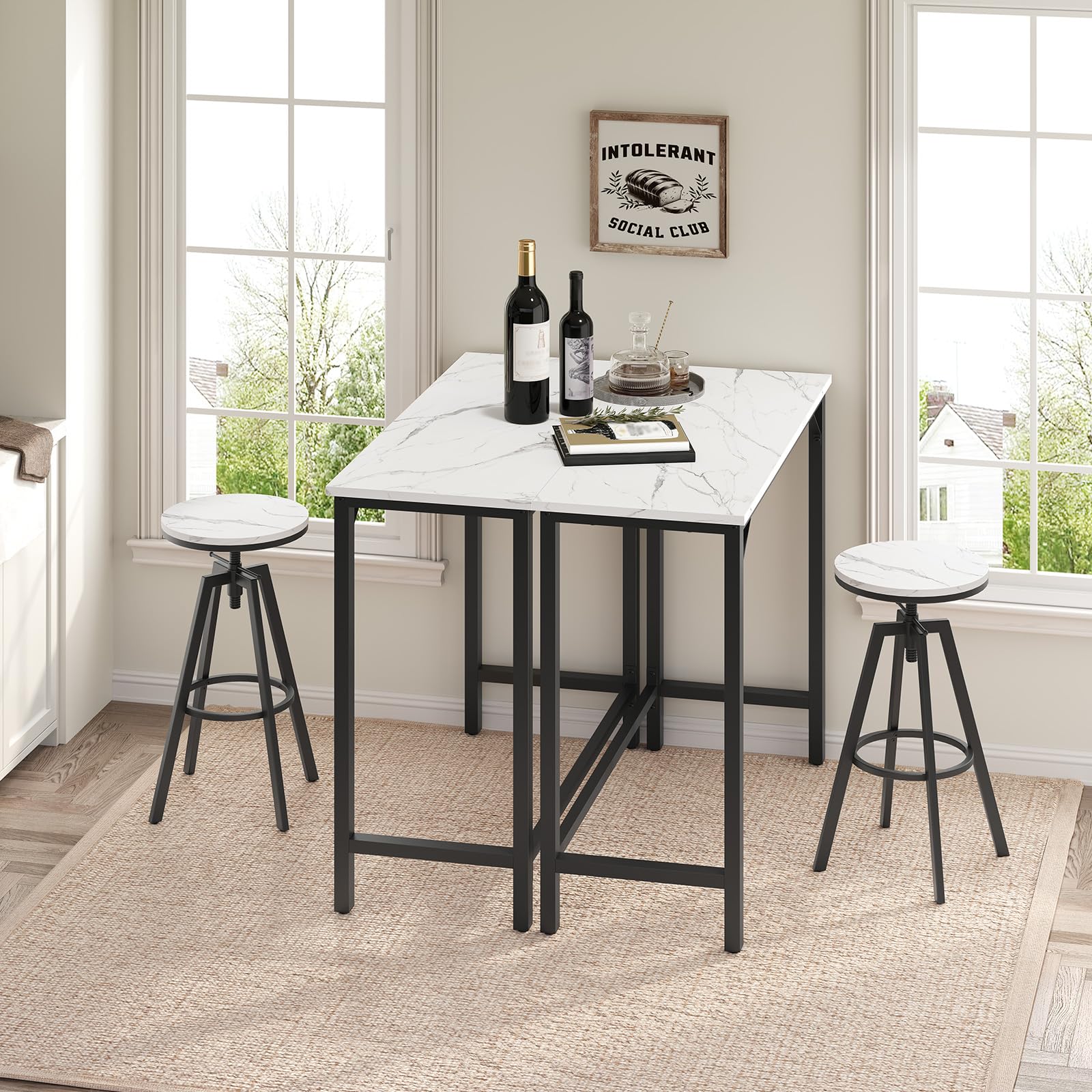 Narrow Bar Table, 63-Inch Pub Table for Dining Room