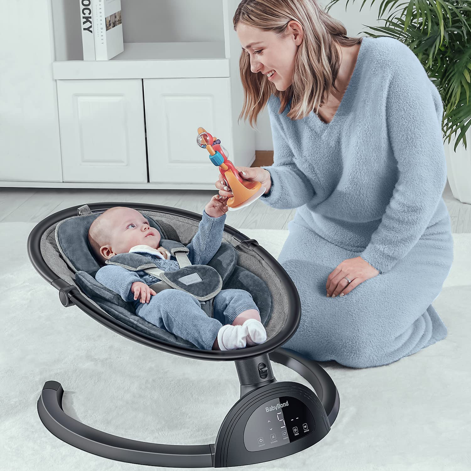 Baby Swings for Infants, Bluetooth Infant Swing with Music Speaker