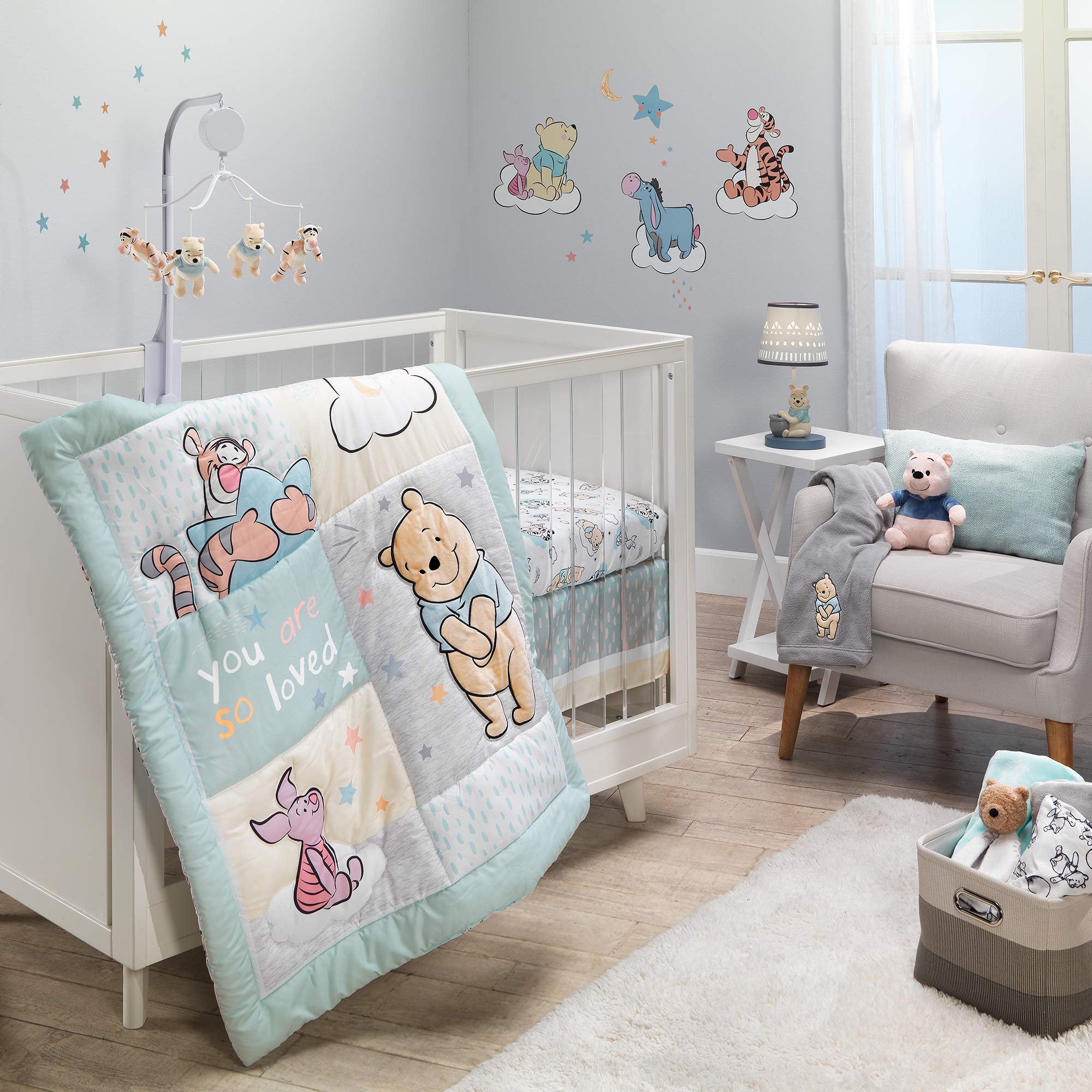 Disney Baby Winnie The Pooh Hugs 3-Piece Nursery Crib,Baby Bedding