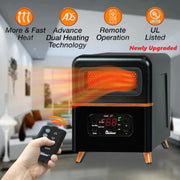 DR. INFRARED HEATER DR-978 New Upgraded Dual Heating Hybrid Portable Infrared Space Heater, 1500W with Remote