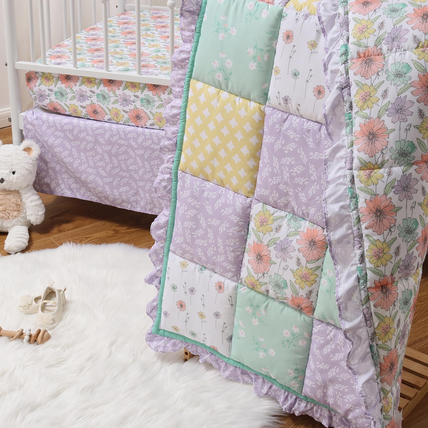 Peanutshell 3 Piece Baby Crib Bedding Set for Boys & Girls - Newborn