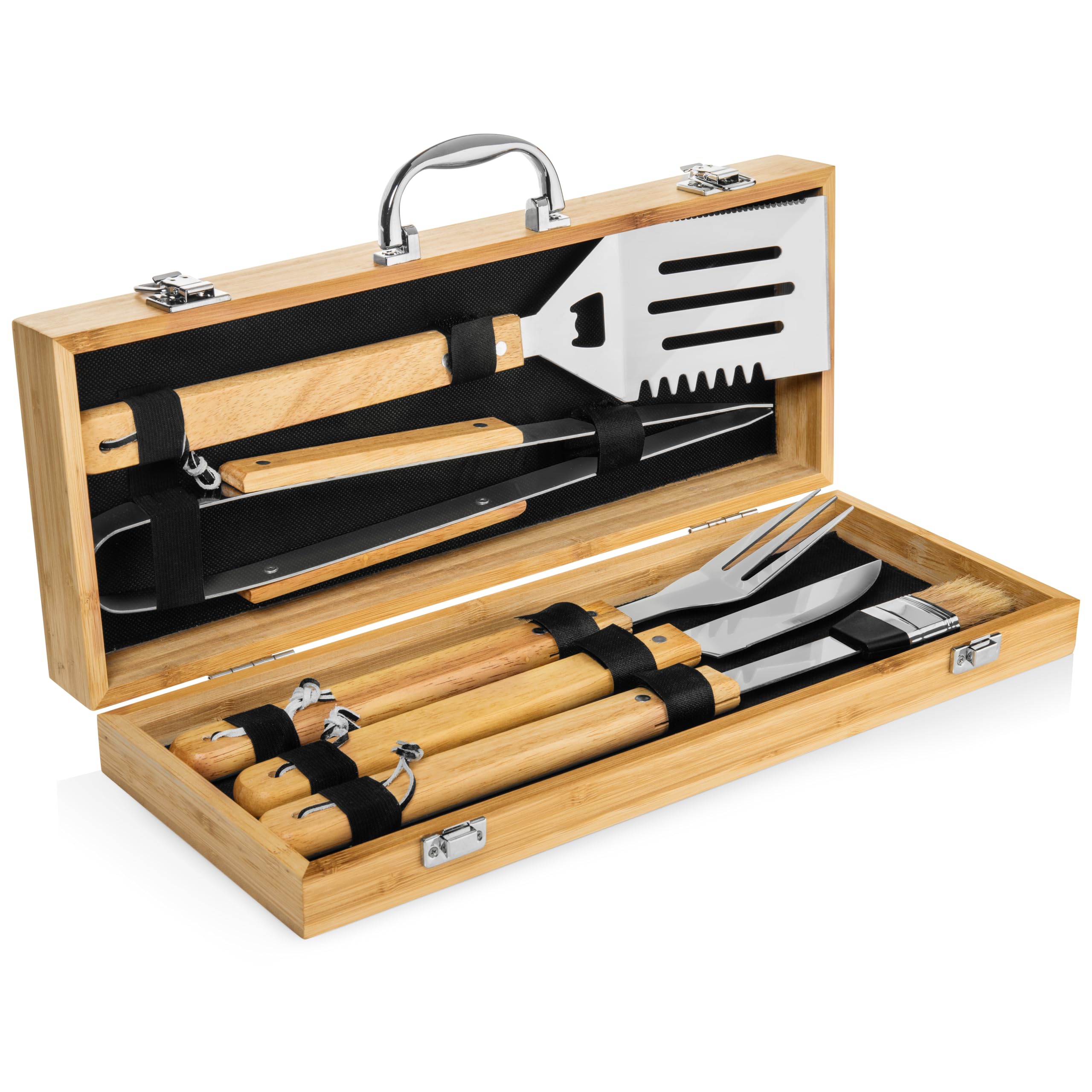 Toolset Box, Grill Accessaries Carrying Case, Grill Kit Case, Bamboo BBQ Utensil