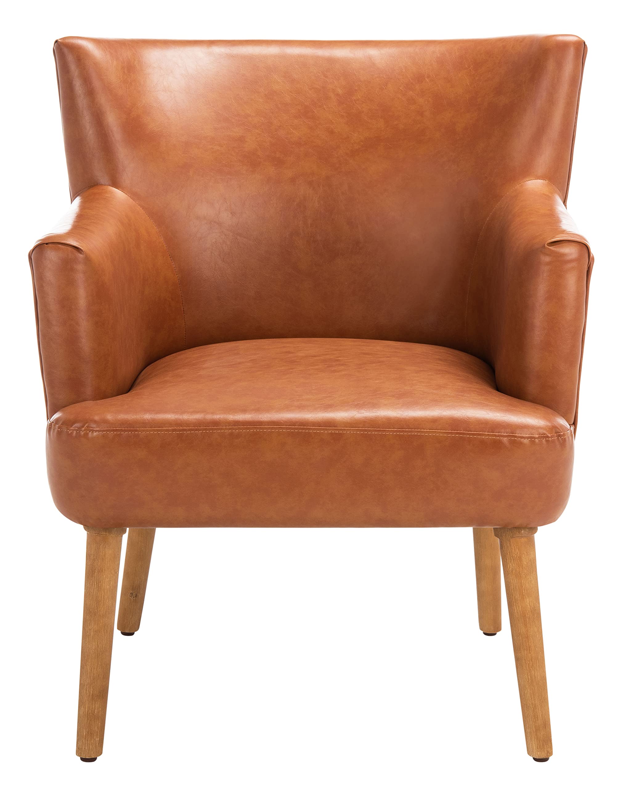 Collection Delfino Cognac Faux Leather/Natural Accent Chair